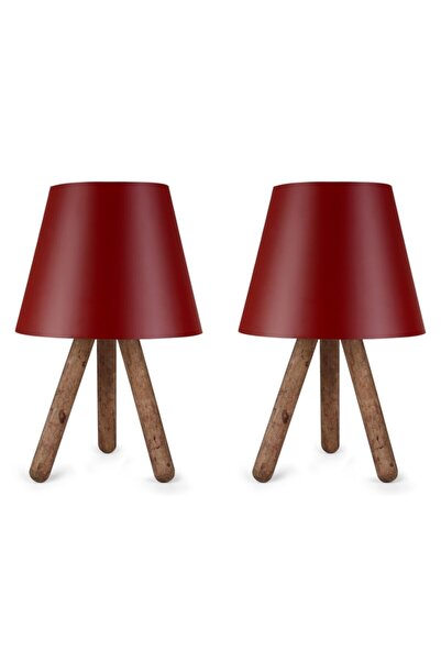 Art&Gift North Home Ahşap Ayaklı Abajur Pvc Başlık 2 ' Li Fırsat Ürünü
