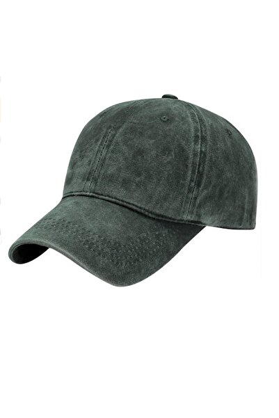 WINNERS Ithal Eskitme Unisex Koyu Yeşil Düz Şapka