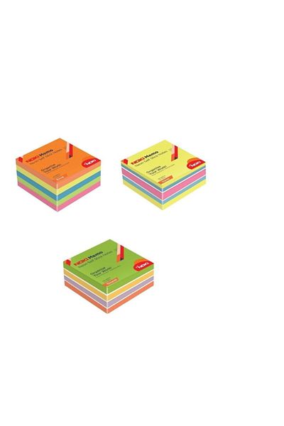Noki Memo 75x75 Neon Adhesive Cube Block 450 Sf Set of 3