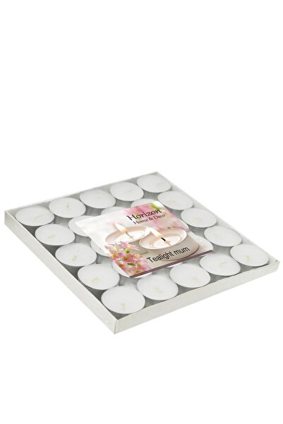 Parti dolabı Tealight Mum - Beyaz (25'li) Küçük Yuvarlak Yer Ve Masa Mumu
