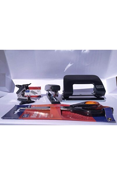 KRAF Capsator, perforator, dispozitiv de îndepărtare a capseelor, foarfece de birou, sârmă pentru capse (set de articole de papetărie)