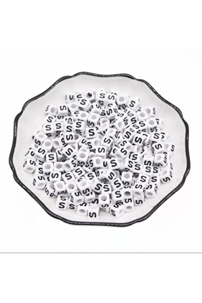 platin hediyelik (E) 100 قطعة 6 مم خرز حرف مكعب أبيض