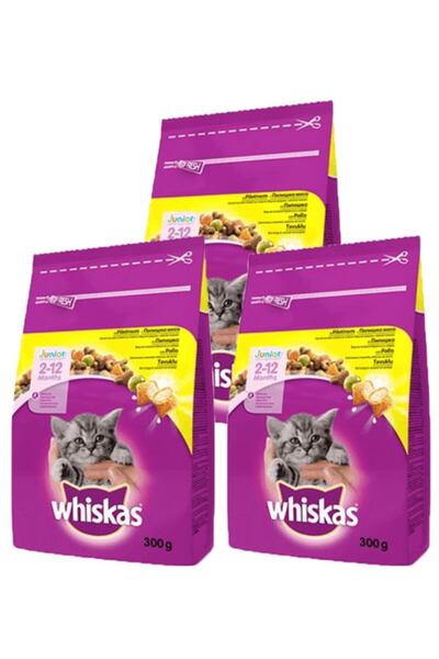 Whiskas Tavuklu Yavru Kuru Kedi Maması 300 Gr X 3 Adet