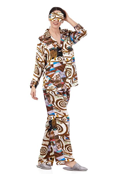 Nomads Felt Silk Shirt Trousers-Pajamas Set| Gustav Klimt Expectation| Nomads Felt