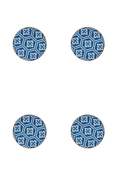 Porland Morocco Pattern Blue Flat Plate 20cm Set of 4