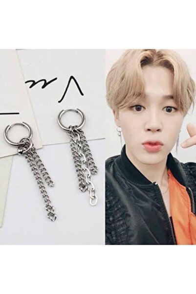 favori consept Bts Jiimin Zincirli Halkalı Halka Küpe - Tekli