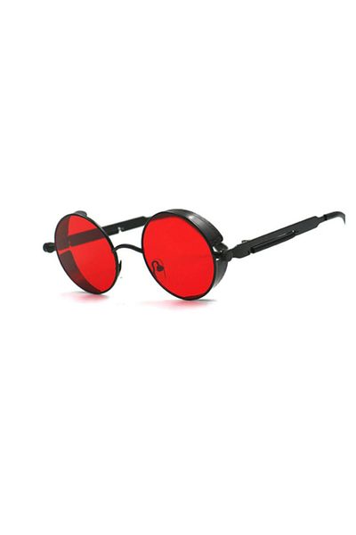 Toz Vintage Vintage Steampunk Gothic Style Round Sunglasses