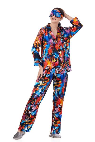 Nomads Felt Silk Shirt Trousers-Pajamas Set| Abstract Pattern 6| Nomads Felt