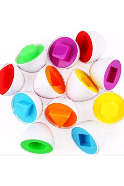 Depomiks Avm Eğitici Zeka Geliştirici Geometrik Yumurta Eşleme 12 Parça Bulta...