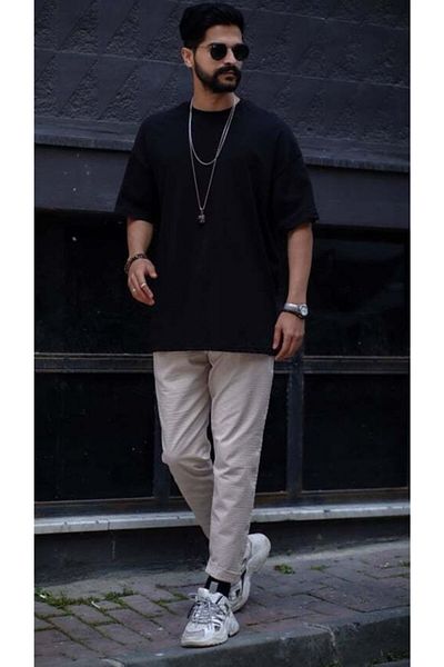 MARRAKECH Ανδρικό oversize μαύρο μπλουζάκι
