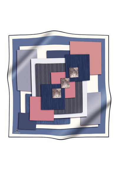Vissona Γυναικείο μεταξωτό κασκόλ Twill Indigo Powder