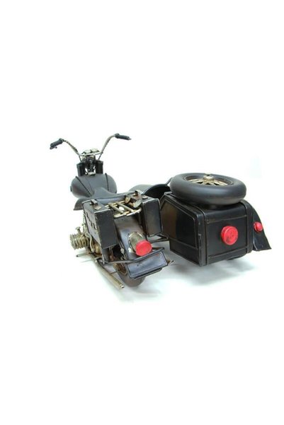 EVİMTATLIEVİM Metal Motorcycle with Nostalgic Basket Large Size 34cm