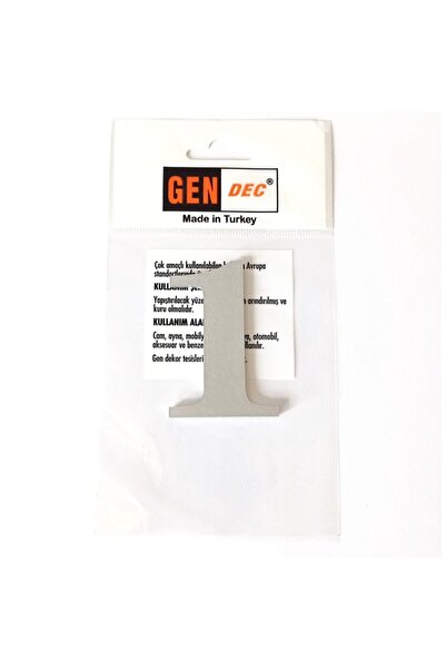 7 Cm No=1 Adhesive Metallic Grey Door Number