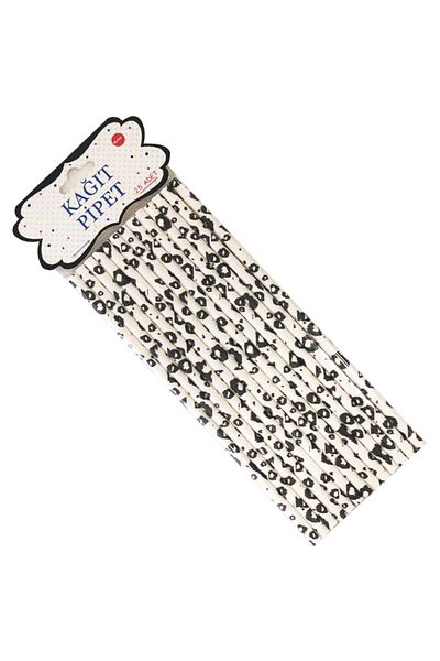 Chuva Paper Straws White Leopard 25 Pieces