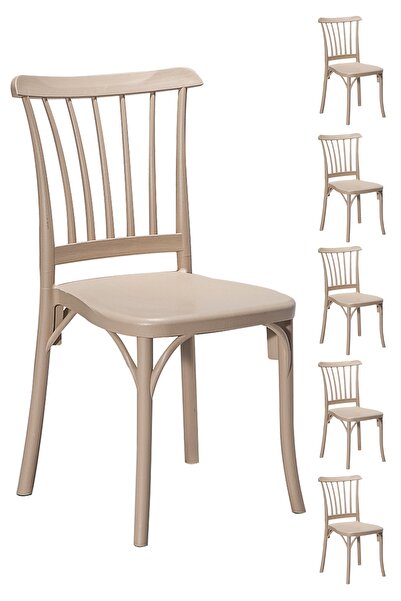 SANDALİE 6 Adet Violet Cappucino Sandalye / Balkon-bahçe-mutfak