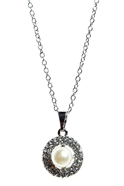 Rouge قلادة مولان من الزركون واللؤلؤ على شكل زهرة من حجر الراين