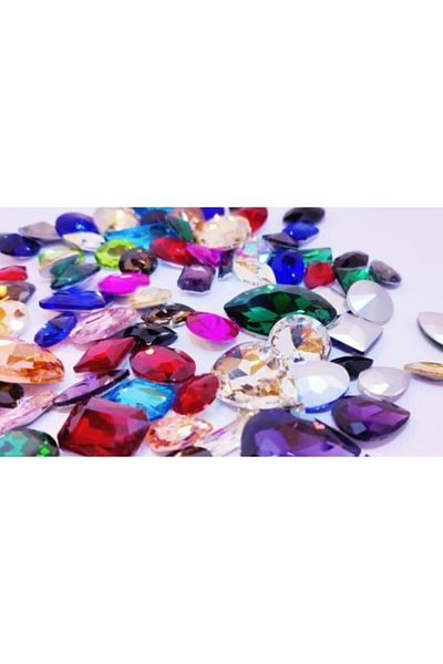 yiğit aksesuar Mixed Crystal Glass Stone Package 100 Pieces