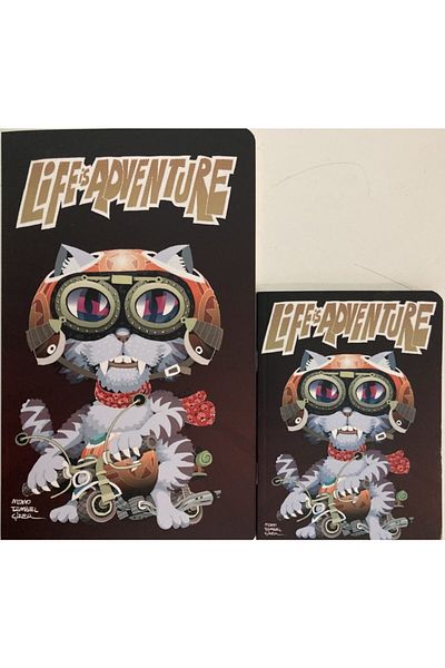 Tekir Kitap دفتر ملاحظات Life Is Adventure مكون من قطعتين