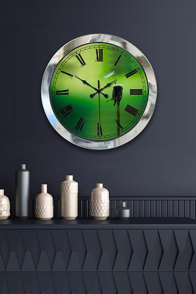 Kasva Concept 36 cm Chrome Metal Special Design Wall Clock