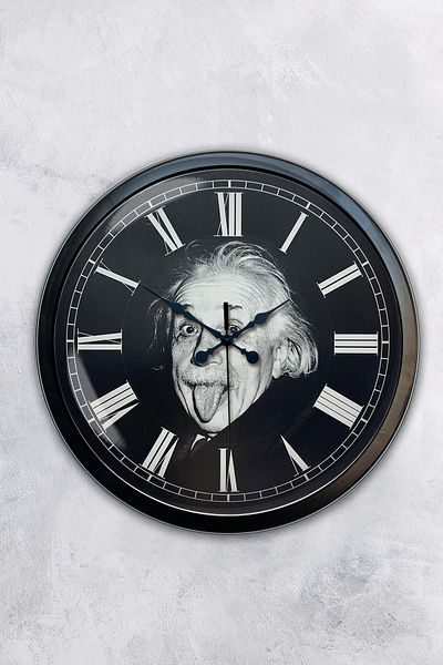 Kasva Concept Ceas de perete Albert Einstein din metal negru de 40 cm