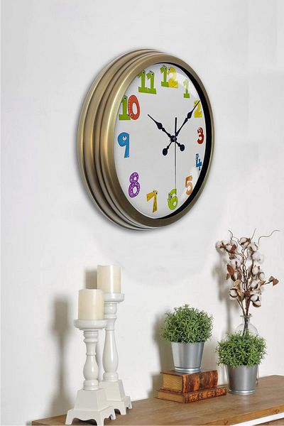 Kasva Concept 40 cm Tumbled Metal Children Wall Clock