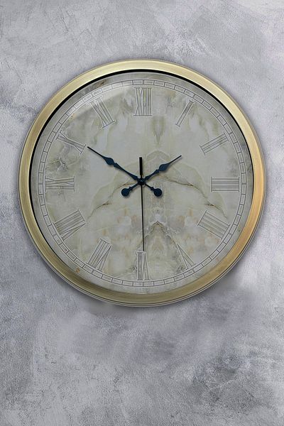 Kasva Concept Ρολόι τοίχου κουζίνας αντίκα μεταλλικό 40 cm