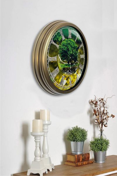 Kasva Concept Ρολόι τοίχου 40 εκ. Antique Metal Nature
