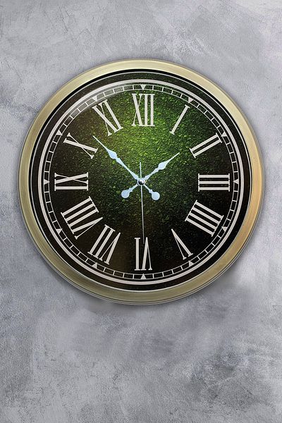 Kasva Concept 40 cm Antique Metal Green Gift Wall Clock