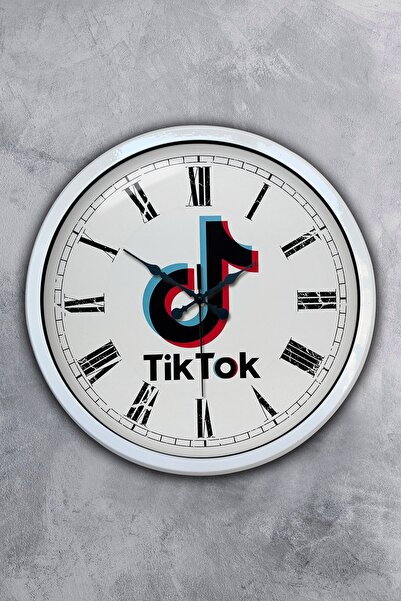 Kasva Concept هدية ساعة حائط تيك توك معدنية بيضاء مقاس 40 سم