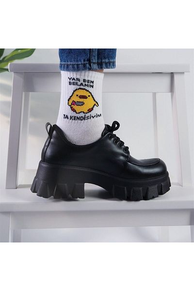 Planet Butik Unisex White I'm the Trouble, I'm the Trouble, I'm the Trouble Chick Socks