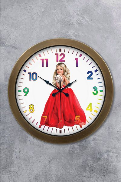 Kasva Concept 36 cm Tumbled Metal Young Girl Wall Clock