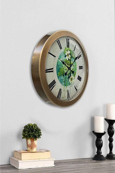 Kasva Concept Antique Metal Flower Wall Clock