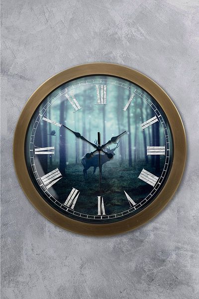Kasva Concept Gift 36 cm Antique Metal Animals Wall Clock