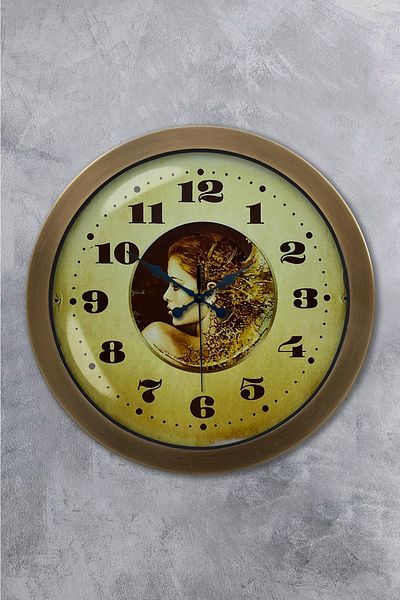 Kasva Concept Gift 36 cm Antique Metal Old Wall Clock