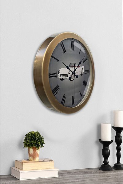 Kasva Concept 36 cm Tumbled Metal Car Wall Clock