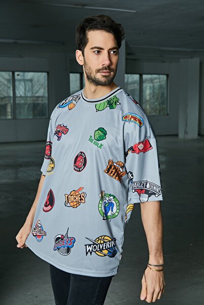 Sateen Men Men's Dark Gray Printed T-Shirt