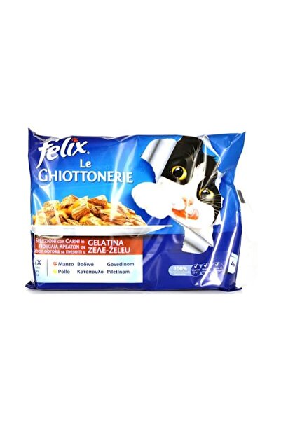 FELIX Sığır Etli Tavuklu Konserve Yetişkin Kedi Maması 48 Adet 12 Paket