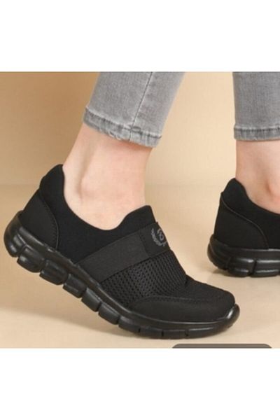 BlackSea Unisex černé ortopedické tenisky bez krajky