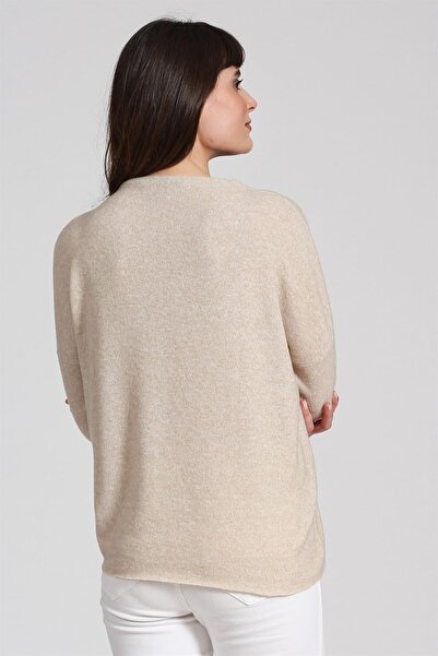 Seamoda Plus Size Comfortable Soft Casual Sweater Beige