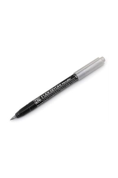 Zig Fudebiyori Metallic Brush Pen Gilt Brush Tip Marker Pen SILVER