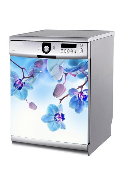 Tilki Dünyası Blue Flowers Dishwasher Sticker