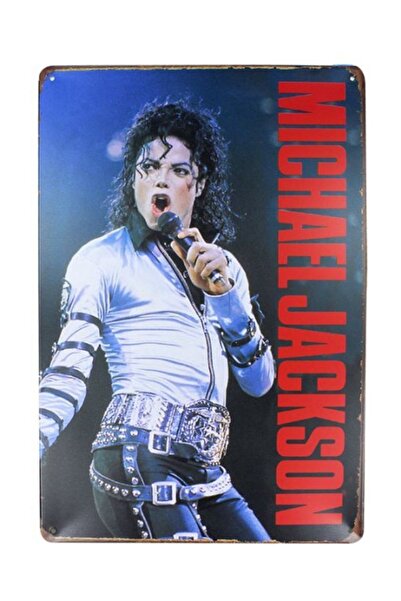 Vintage Dekoratif Retro Metal Pano Michale Jackson 20x30