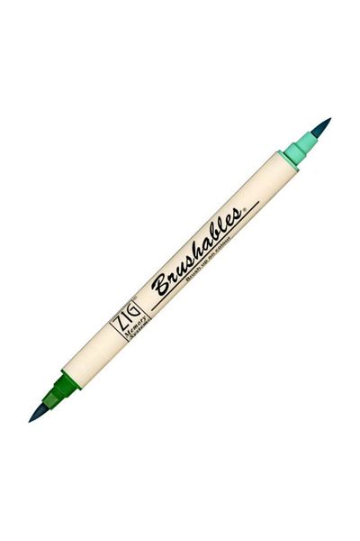 Zig Brushables 2 Color Tone Brush Tip Marker Pen 040 Pure Green