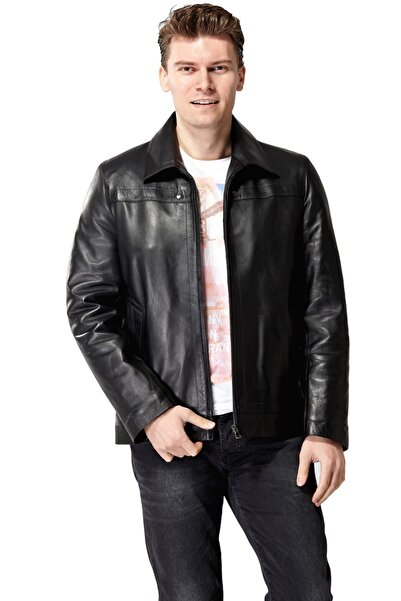 Deriza Erkek Kanex Siyah Deri Ceket 2607