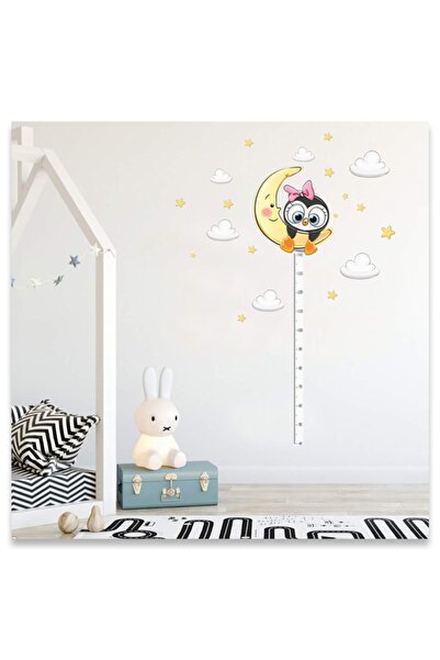 Sticker Sepetim Pingvin beba drži mesečeve oblake i zvezde, zidna nalepnica z...