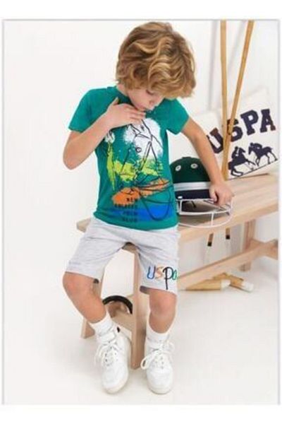U.S. Polo Assn. Costum verde pentru băiat 813-4