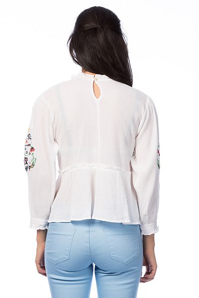 Koton Weiße Damenbluse 7YAL61255JW