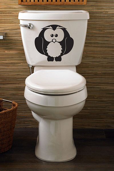 Tilki Dünyası Cute Owl Toilet Seat and Bathroom Sticker BYKS000001