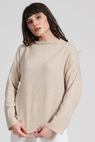 Seamoda Plus Size Comfortable Soft Casual Sweater Beige