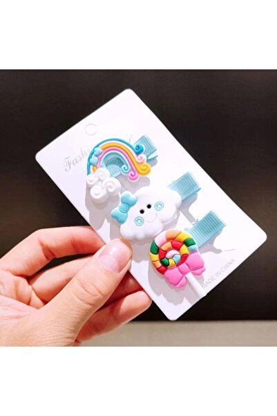 Luckylovelykids مجموعة إبزيم مكونة من 3 قطع من السحاب والحلوى باللون الأزرق ا...